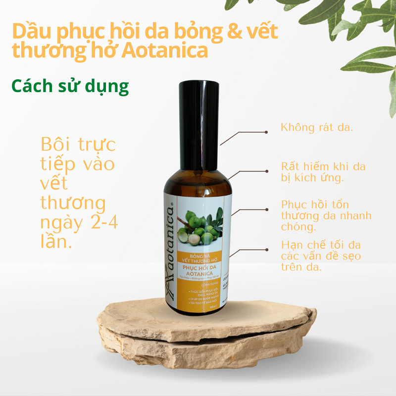 Dầu phục hồi da bỏng &amp; vết thương hở Aotanica 90ml