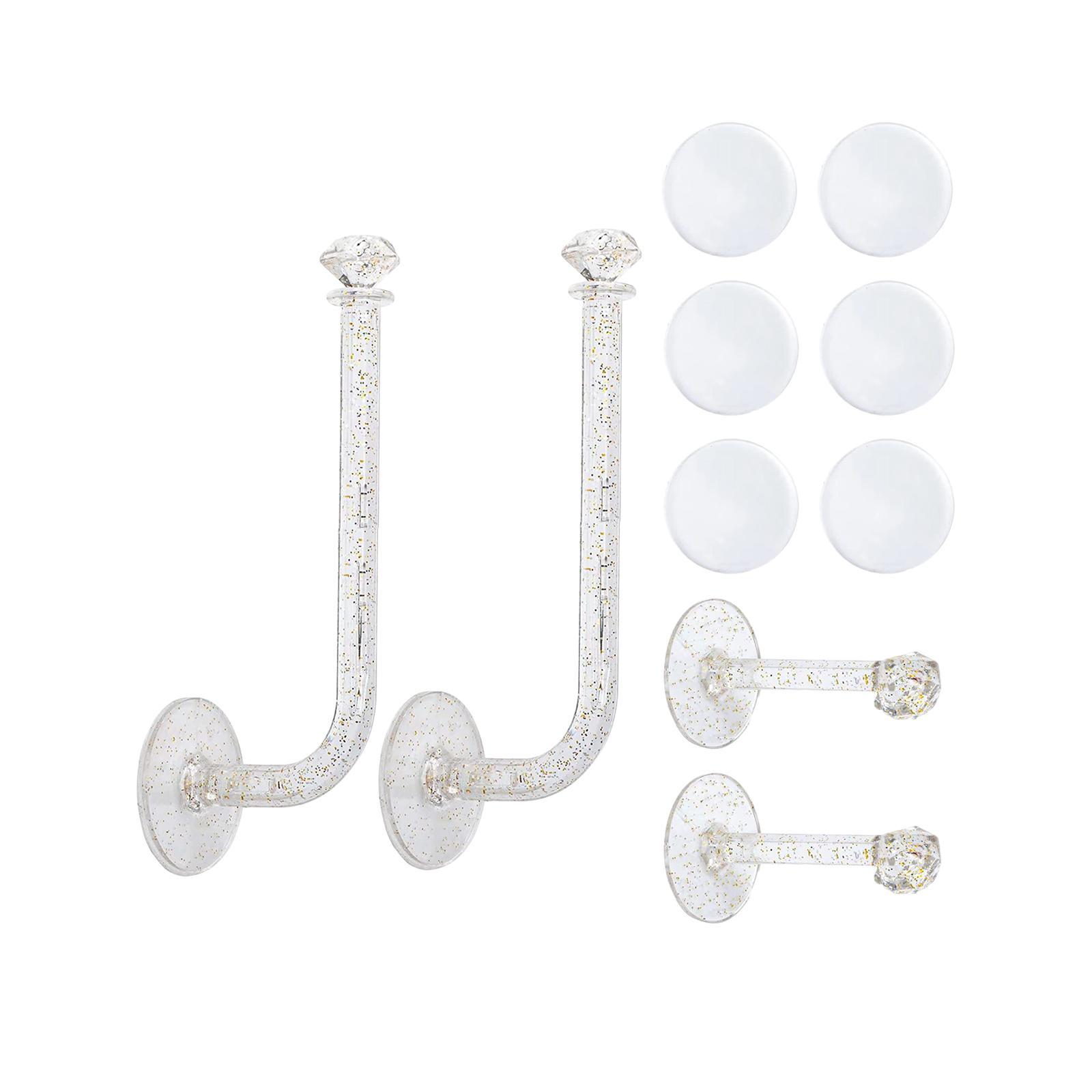 Hairpin Storage Rack Wall Mount Transparent Hook for Office Kitchen Bathroom