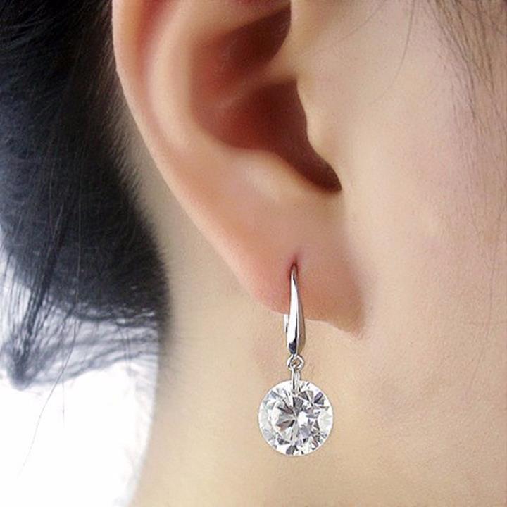 Bông tai bạc 925 đá nhân tạo tòng ten