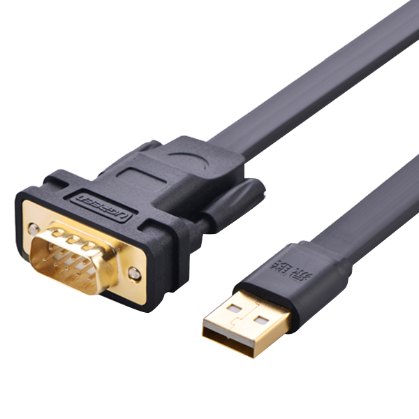 Cáp Chuyển Đổi Ugreen USB 2.0 Sang RS232-DB9 FTDI Chipet 20218 (2m) - Hàng Chính Hãng