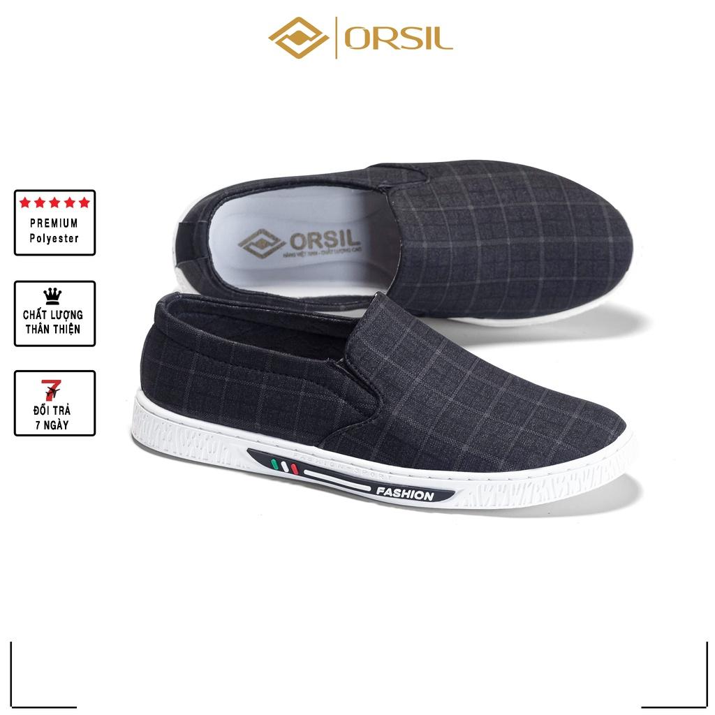 Giày lười vải jean nam ORSIL màu đen trẻ trung - L13