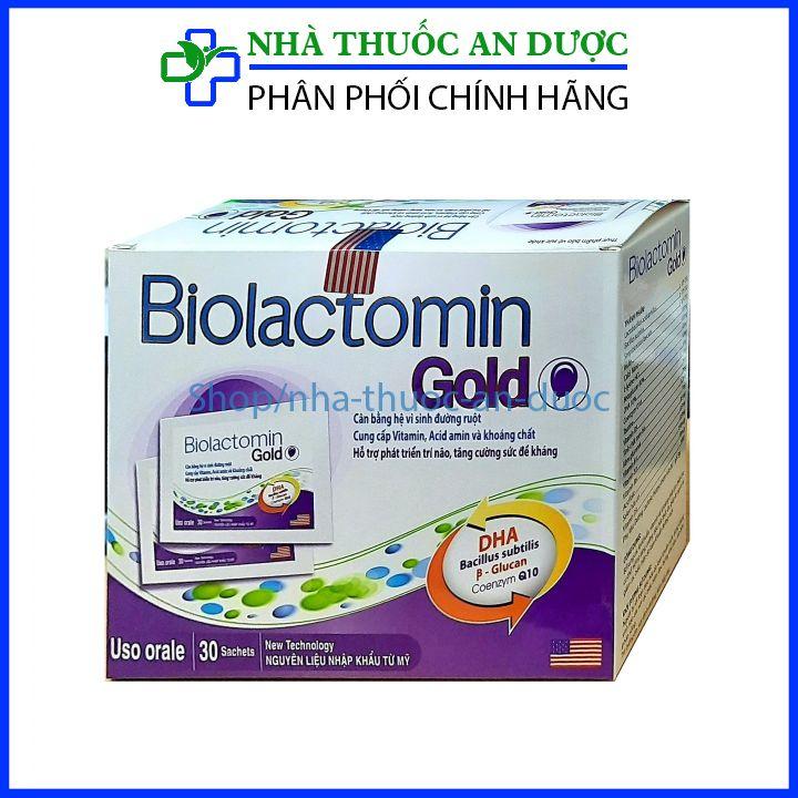 Men tiêu hóa vi sinh đường ruột Biolactomin Gold cân bằng hệ vi sinh, hỗ trợ rối loạn tiêu hóa, giúp ăn ngon – Hộp 30 gó