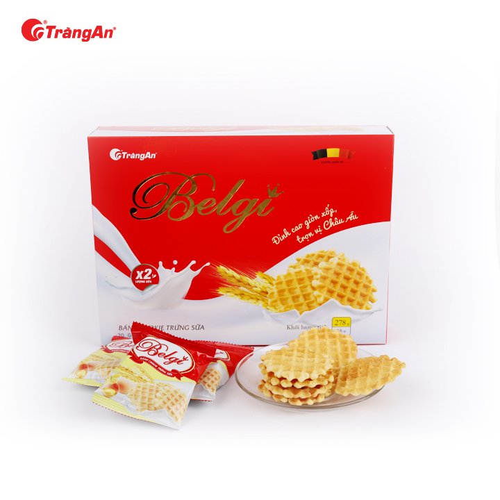 Thùng 10 Hộp Bánh Cookie Belgi Trứng Sữa Giòn 278g