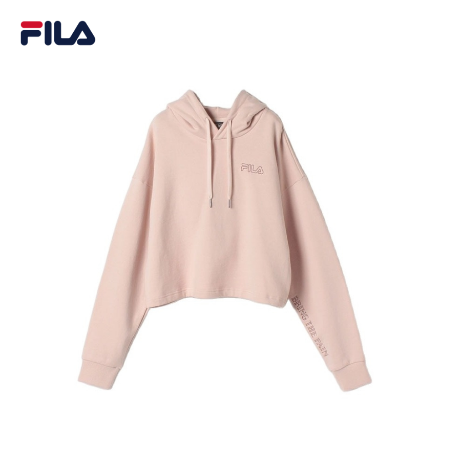 Áo croptop hoodie tay dài có nón unisex Fila x BTS Now On - FS2POD2B33F