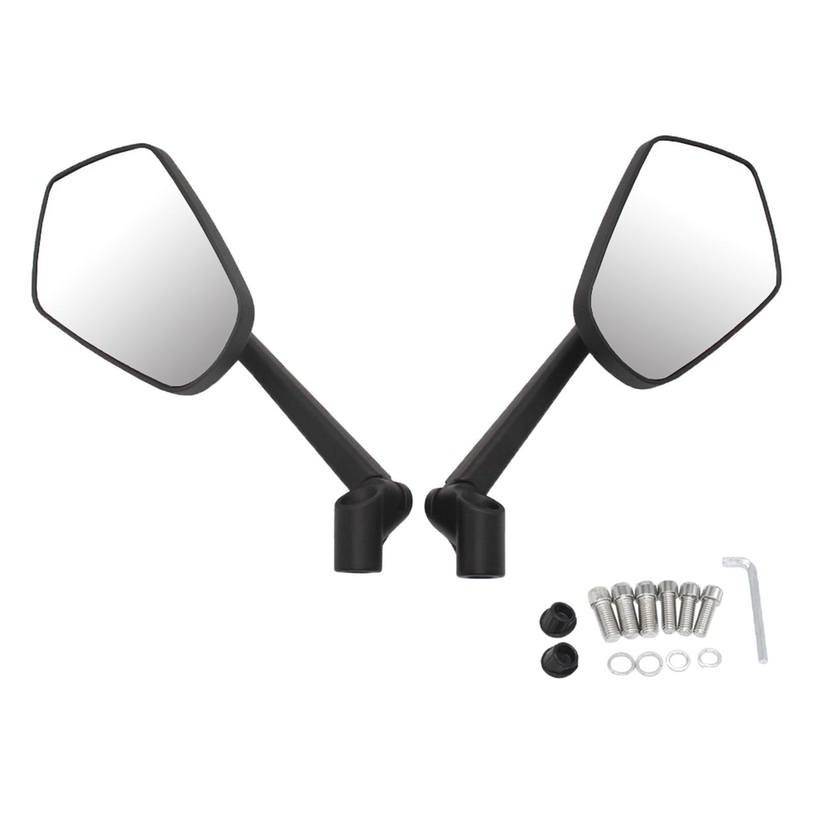 2Pcs Motorcycle Rearview Mirror Replaces Spare Parts Easy Install
