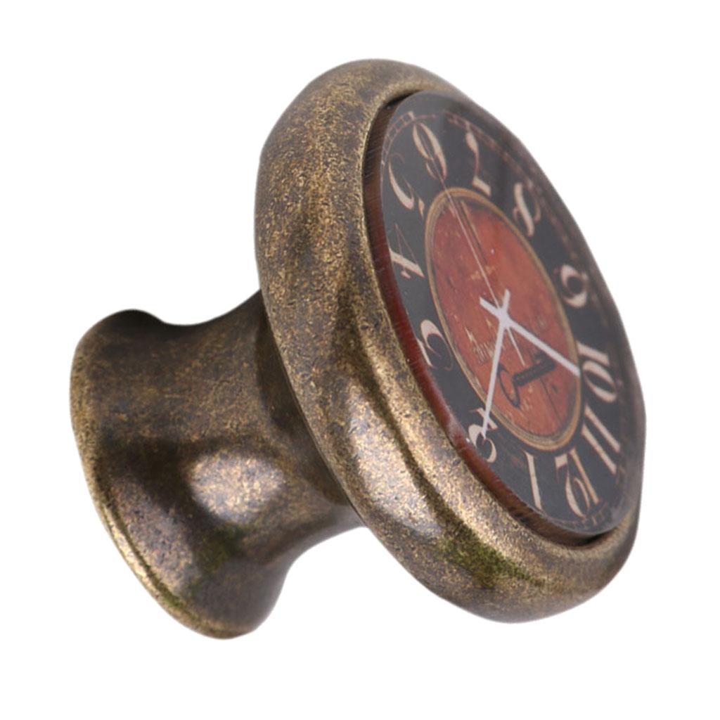 2pcs Retro Clock Cabinet Drawer Closet Handle Pull Cupboard Knob - Retro Key