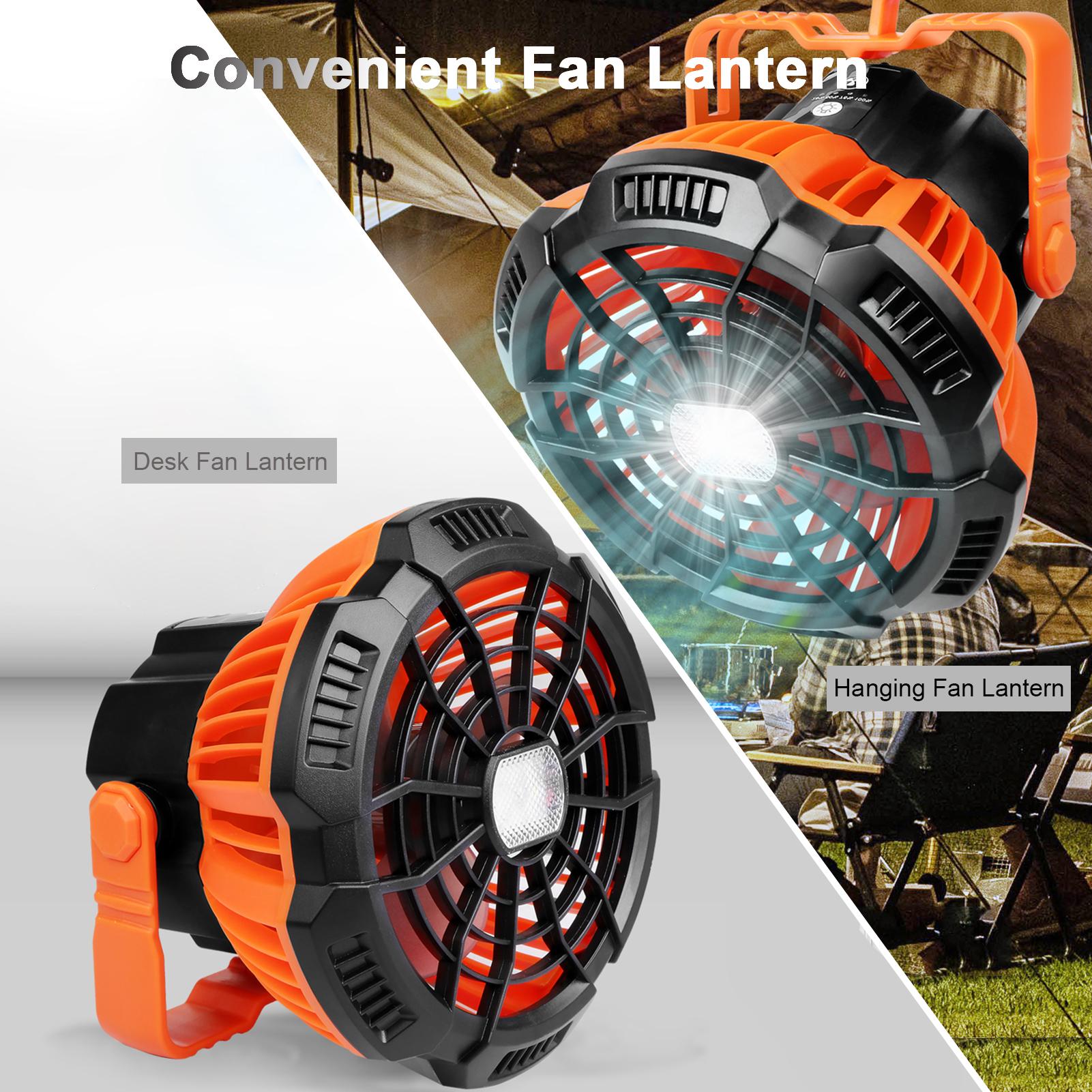 Quạt Máy Cắm Trại Kèm Đèn Pin 2 Trong 1 Tiện Nghi Phù Hợp Hoạt Động Ngoài Trời