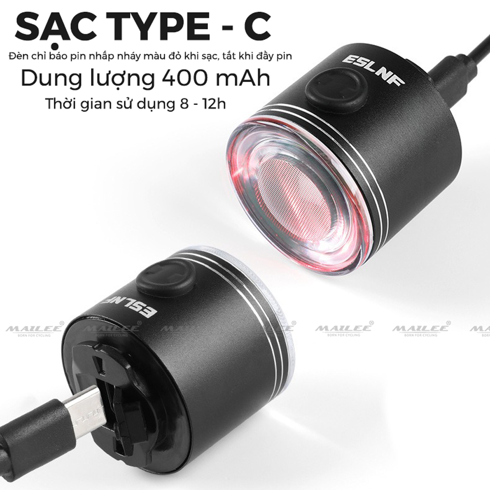 Đèn Hậu Xe Đạp Thông Minh SR4 PRO Cảm Biến Phanh dung lượng 400 mAh thời gian sử dụng lên đến 12h (2 lựa chọn Màu đỏ/ 7 Màu Sắc) An Toàn Đi Đêm - Mai Lee