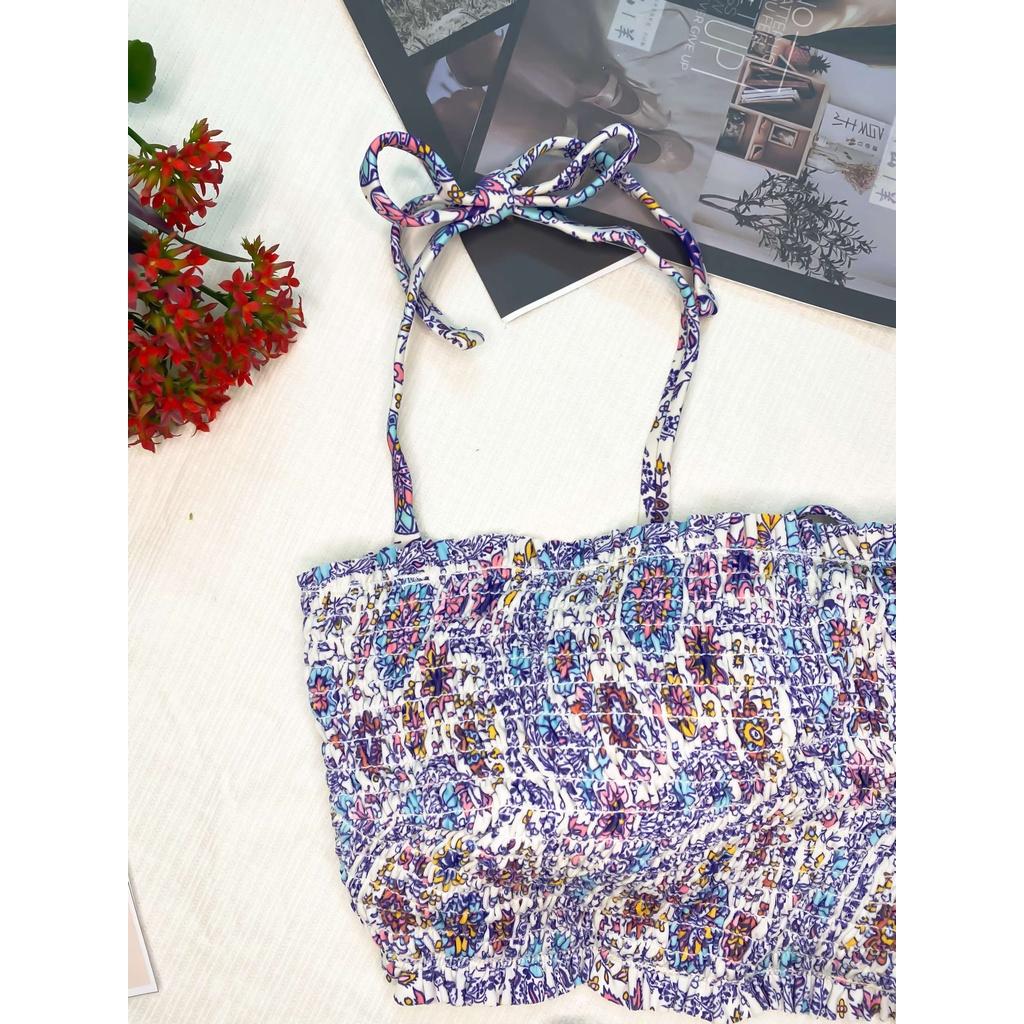Bikini đồ bơi đi biển 2 mảnh dây áo rời quần tam giác smocking chỉ chun cá tính sexy màu Rhapsody - by Clothing De Katie