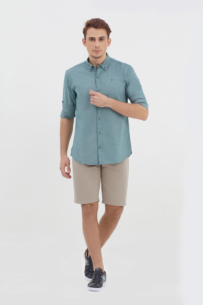 Áo sơ mi nam tay dài button down WS21SS58P-LC - LIGHT GR, LIGHT GR