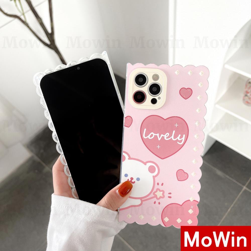 Mowin - iPhone Case Silicone Soft Case Clear Case Square Edge Cake Wave Pattern Bear Cute Style For iPhone 11 iphone 12 pro max iphone 7 plus iphone 8 plus iphone xr xs max Max 11 XS 7 Xr iphone 8 Pro SE SE2020 12 MAX 7plus 8plus mini