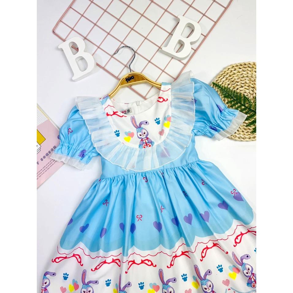 Đầm bé gái LIKEKIDS váy họa tiết thỏ xinh xắn dành cho trẻ em mẫu giáo tiểu học từ 1 tuổi đến 10 tuổi