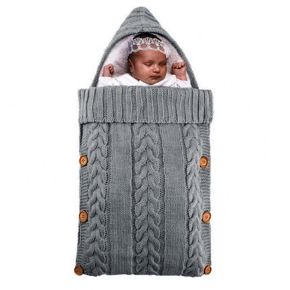 Cách Chăm Trẻ Sơ Sinh Dệt Kim Áo Croptop Có Mũ Túi Ngủ Cho Bé Sleepsack Footmuff Nút Chăn Đan Ấm Đầm Bọc Túi Ngủ