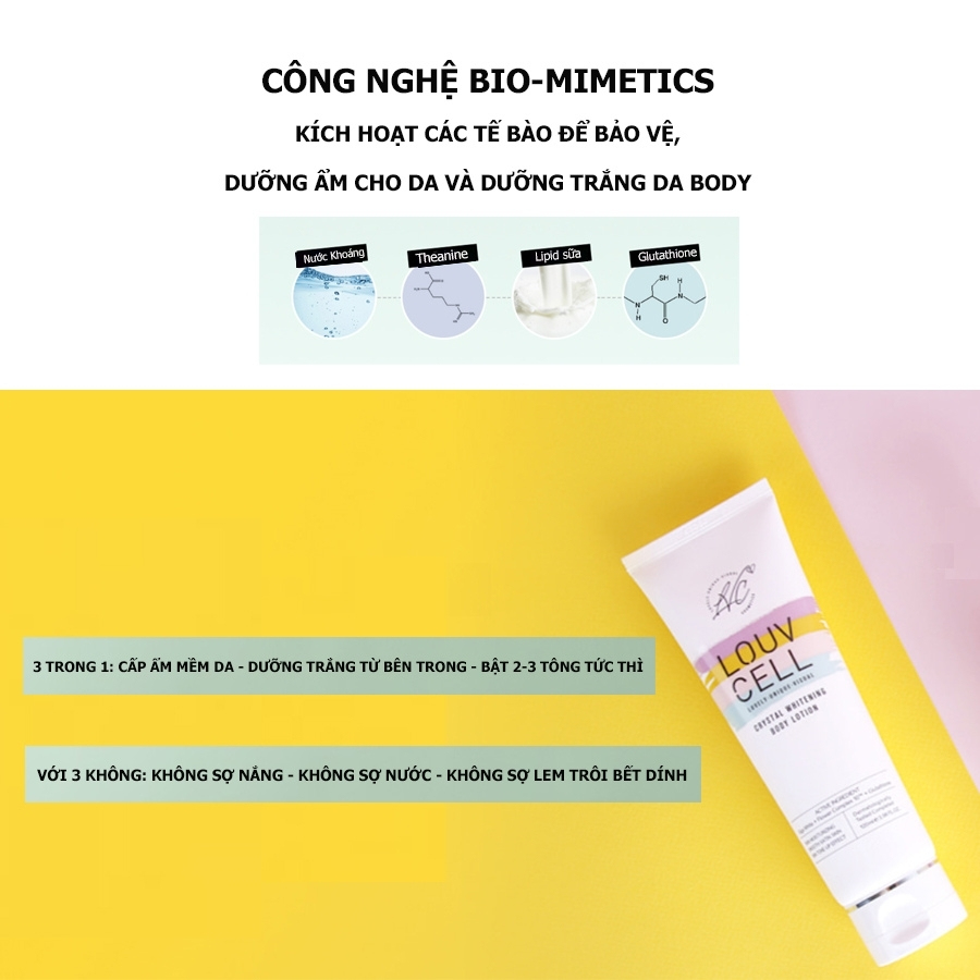 Kem dưỡng ẩm trắng da body Louv Cell Crystal Whitening Body Lotion LOUDTB - 2 dung tích