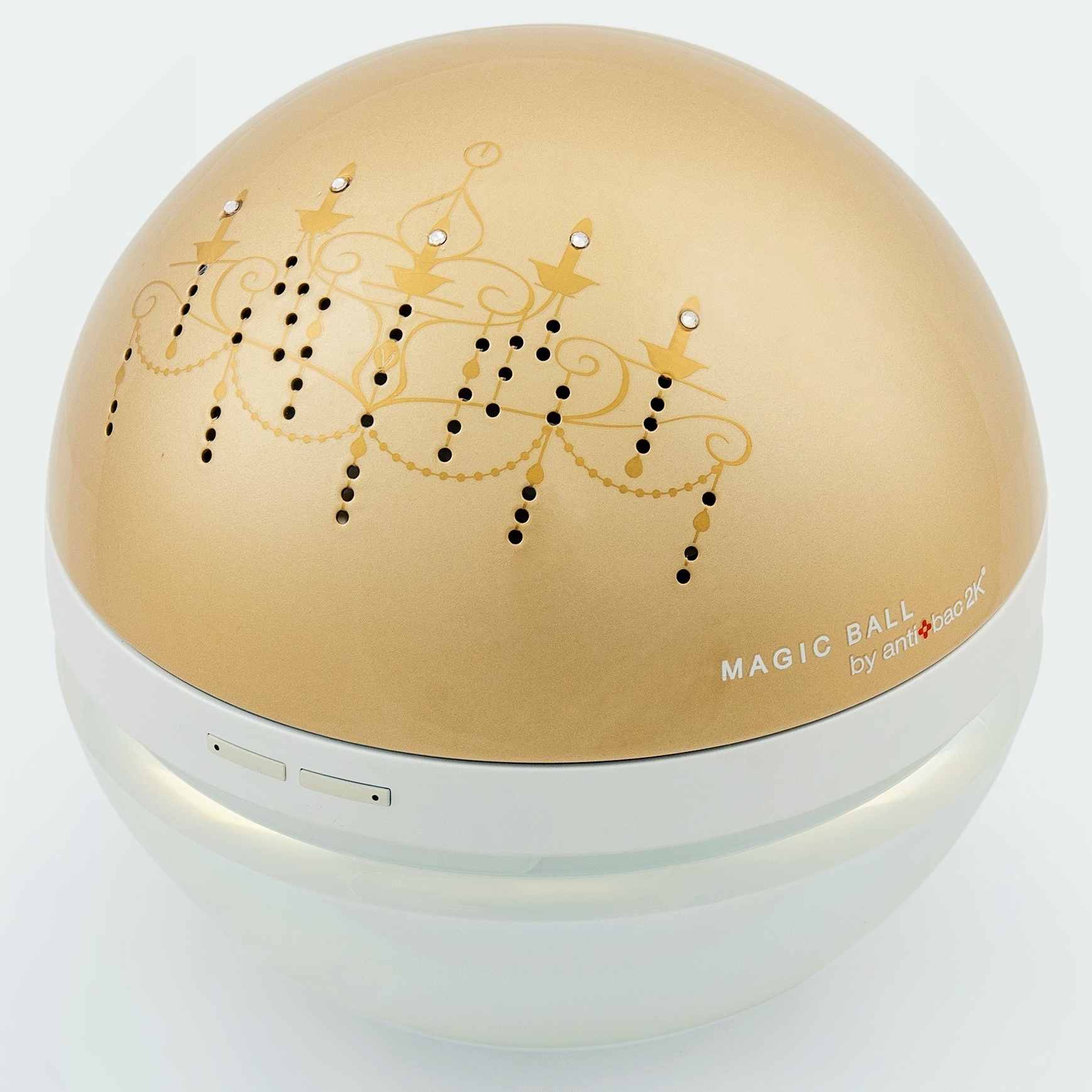 Máy Lọc Không Khí Antibac2K- Nhật Bản, Magic Ball Chandelier Gold, Khử mùi, kháng khuẩn, diệt virus, loại trừ bụi siêu mịn PM2.5, tạo độ ẩm, mang hương thiên nhiên nhẹ nhàng- HÀNG CHÍNH HÃNG