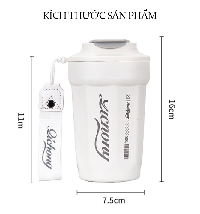 Cốc Giữ Nhiệt Teement Inox 316 Cách Nhiệt, Dung Tích 480ml, Có Dây Cầm Tay Chắn Chắn - Hàng Chính Hãng