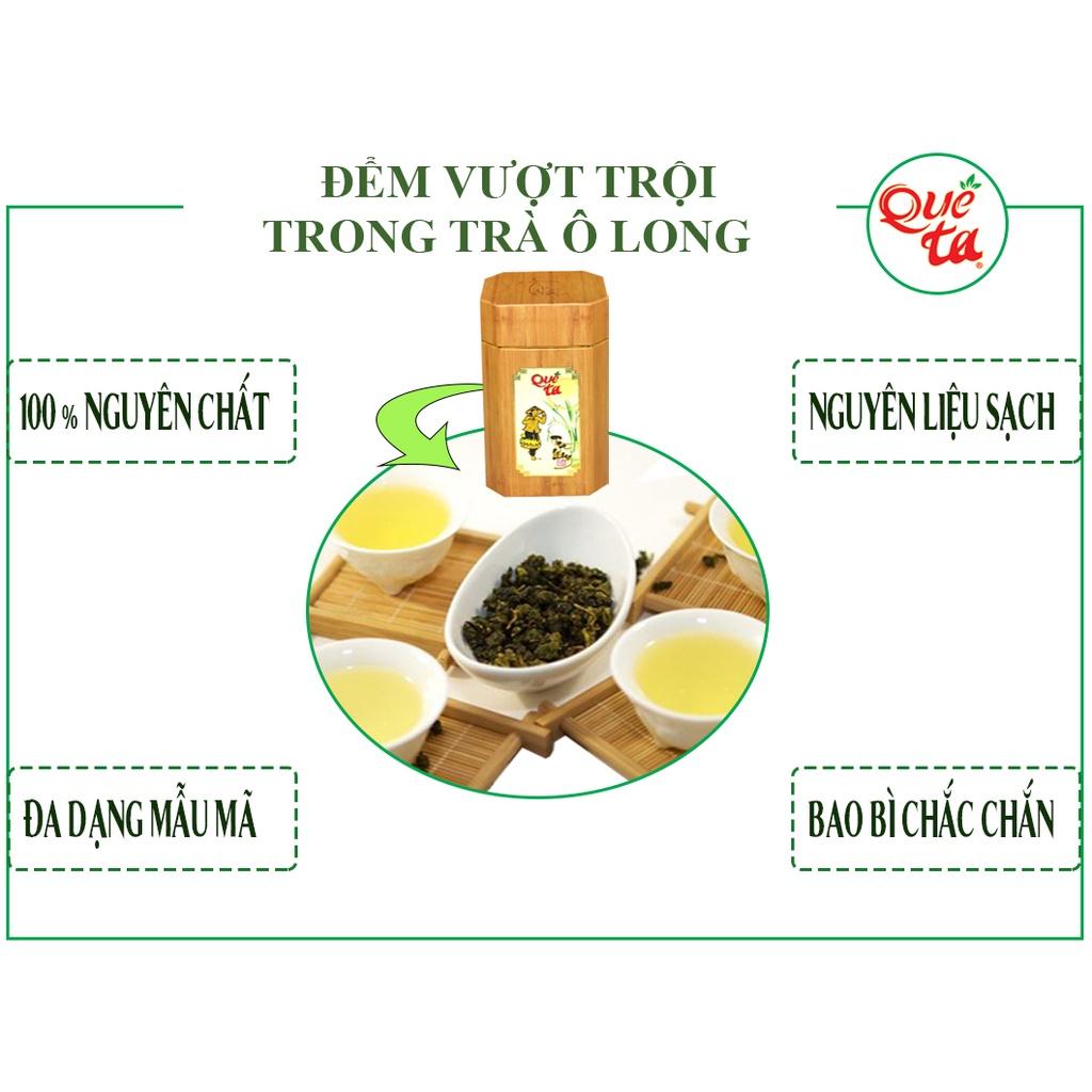 Trà ô long (o long, oolong, olong) cao cấp Quê Ta nguyên chất, nguyên liệu làm trà sữa ngon – Hộp gỗ 100g