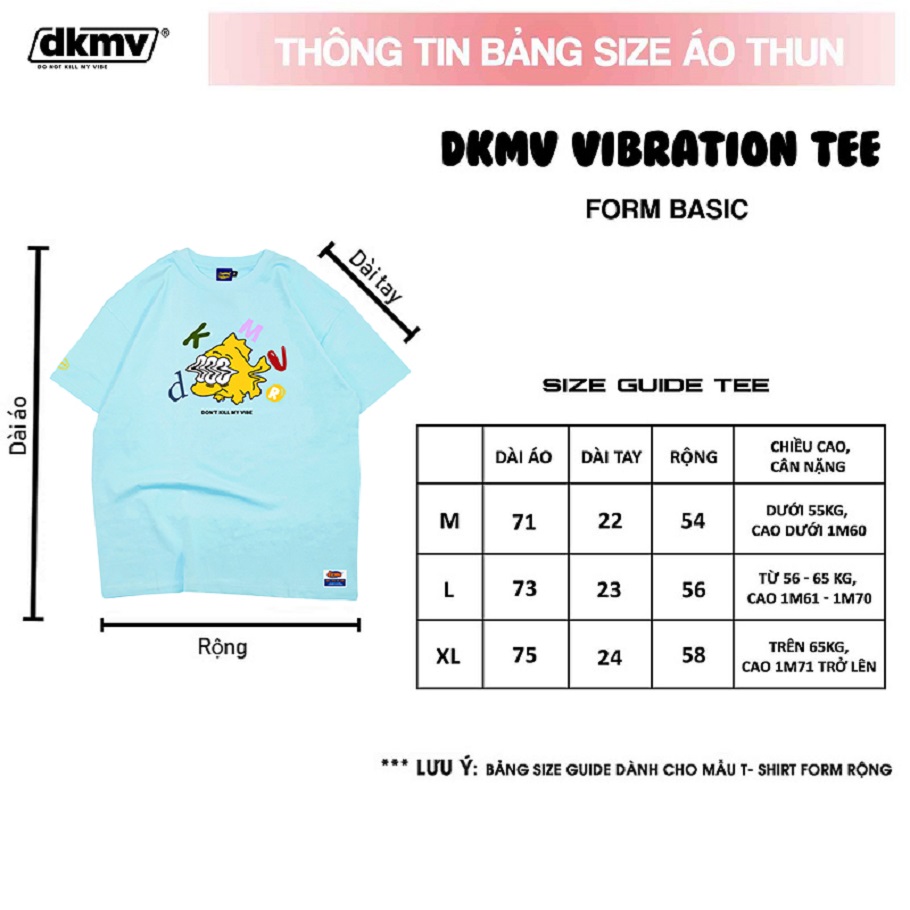 Áo thun nữ form rộng màu xanh | DKMV Tee Vibration-Blue
