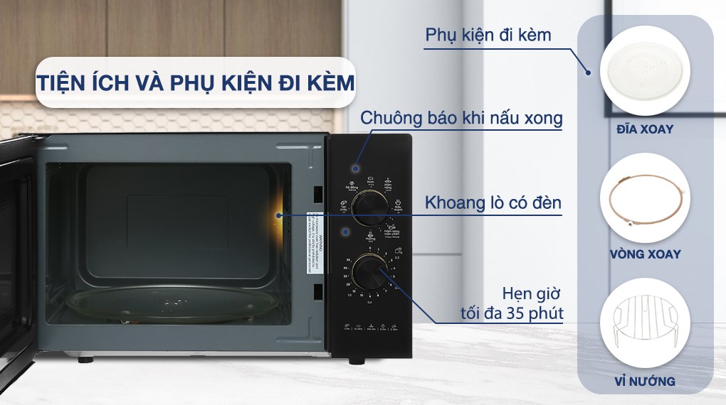 Lò vi sóng để bàn tích hợp nướng đối lưu Electrolux 23L - EMG23K22B[Hàng chính Hãng]