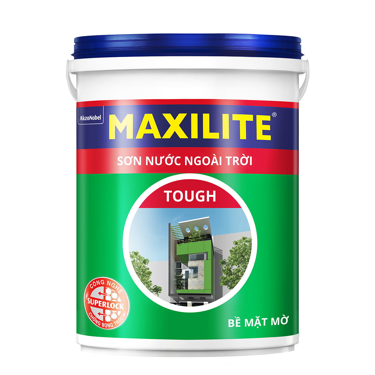 Sơn Ngoại Thất Maxilite Tough 28C Mờ Có Màu Đẹp Và Lâu Phai Nhờ Tính Năng Chống Bong Tróc Độ Phủ Cao Và Chống Rêu Mốc