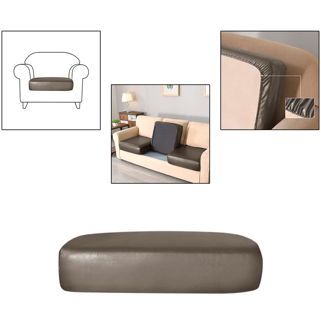 PU-Leather Stretch Sofa Seat Cushion Cover Slipcover Protector 1 Seater