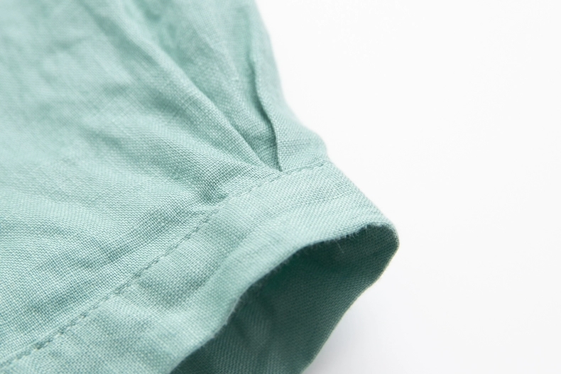 Đầm Linen suông dáng babydoll mẫu mới xuân hè thiết kế xẻ tà trước có dây thắt eo da216