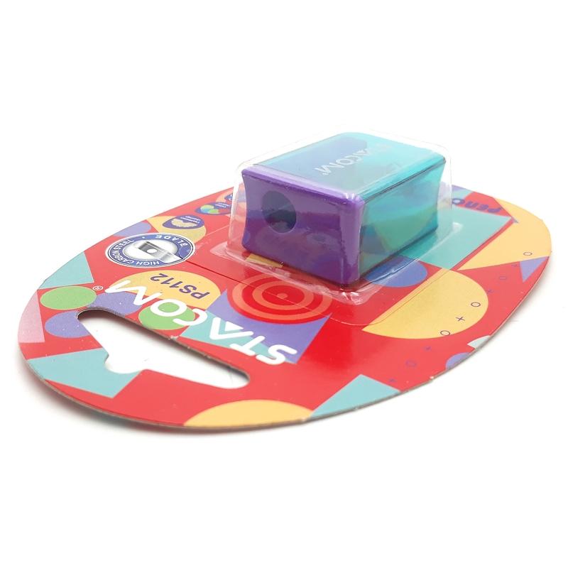 Chuốt Chì 1 Lỗ Chữ Nhật Stacom PS112 - Nắp Màu Tím