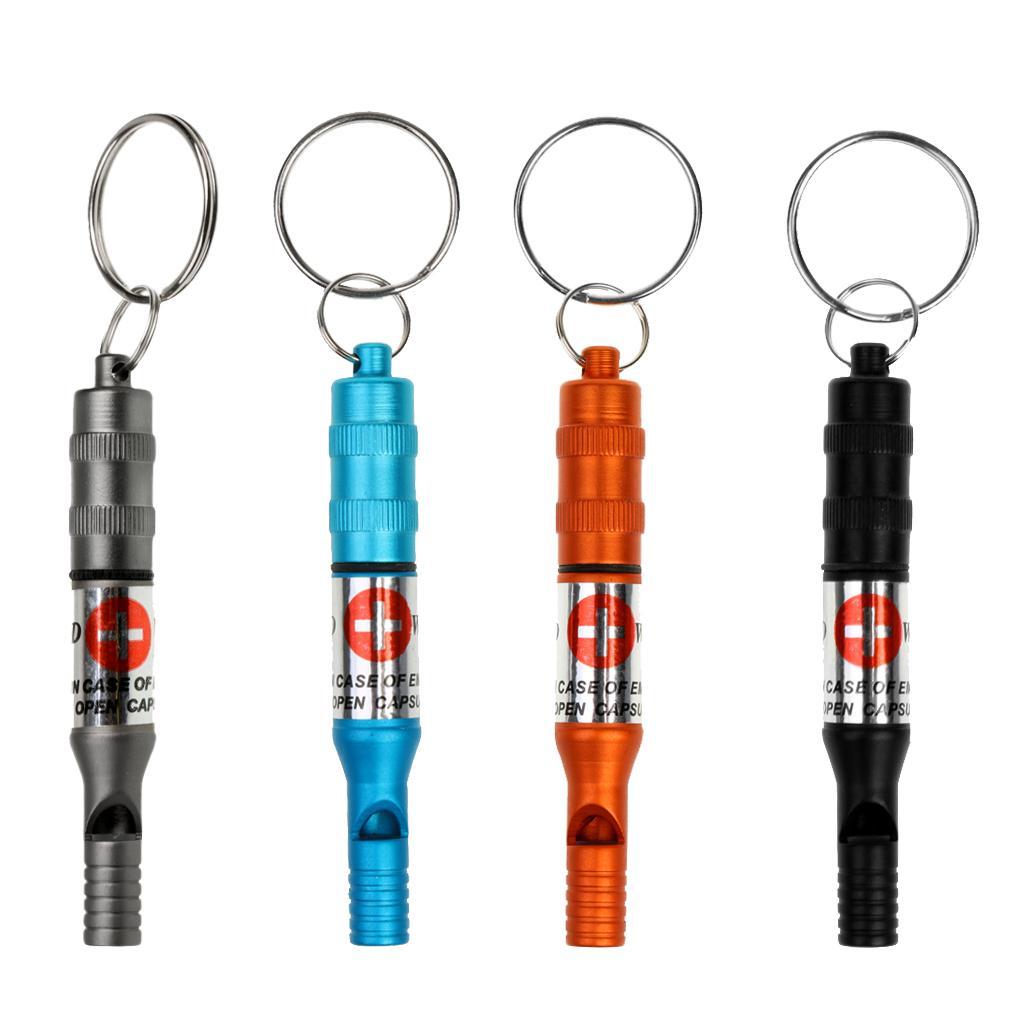 4 Pieces / Set Aluminum alloy Mini Survival Whistle Keychain Camping Hiking Backpacking Emergency Tool