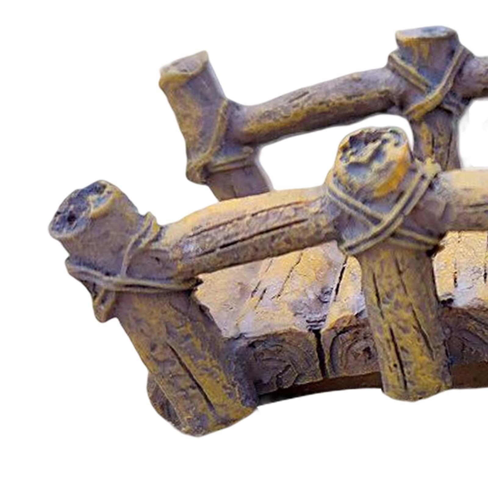 Small Bridge Fish Tank Ornament Miniature Garden Decoration Mini Artificial Bridge Miniature Bridge with Side Rails for Desktop Decoration