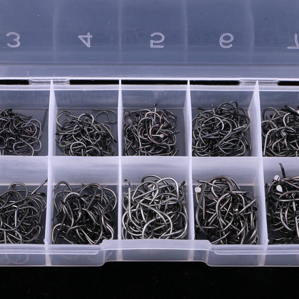 500pcs 10 Size Assorted Fishing Hooks Octopus Hooks Circle Barbed Hook