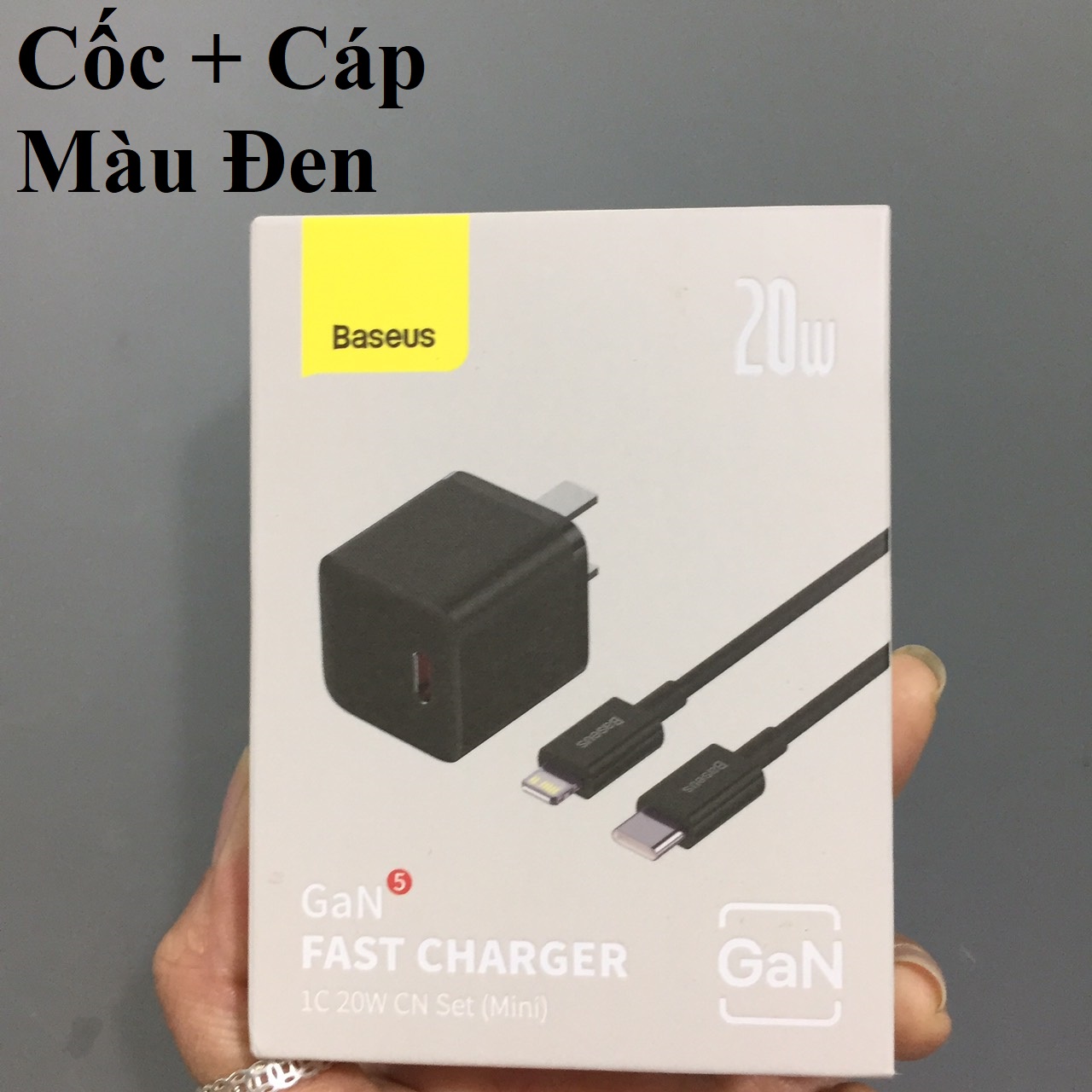 Cốc sạc / Bộ sạc nhanh 1 cổng type-C 20W Baseus GaN5 Mini CCGAN20C5-M _ Hàng chính hãng