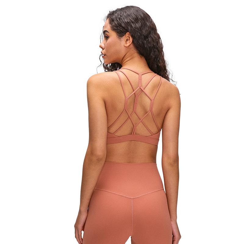 Tập Thể Dục Thể Thao Áo Ngực Thể Thao Yoga Áo Crop Top Gợi Cảm Chéo Lưng Làm Đẹp Chống Sốc Chặt Push Up Nữ Bralette Hoạt Động Áo Haut femme