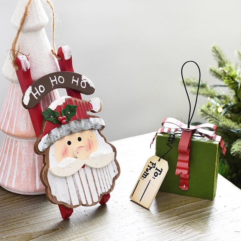 Phụ kiện treo trang trí cây thông giáng sinh bằng gỗ