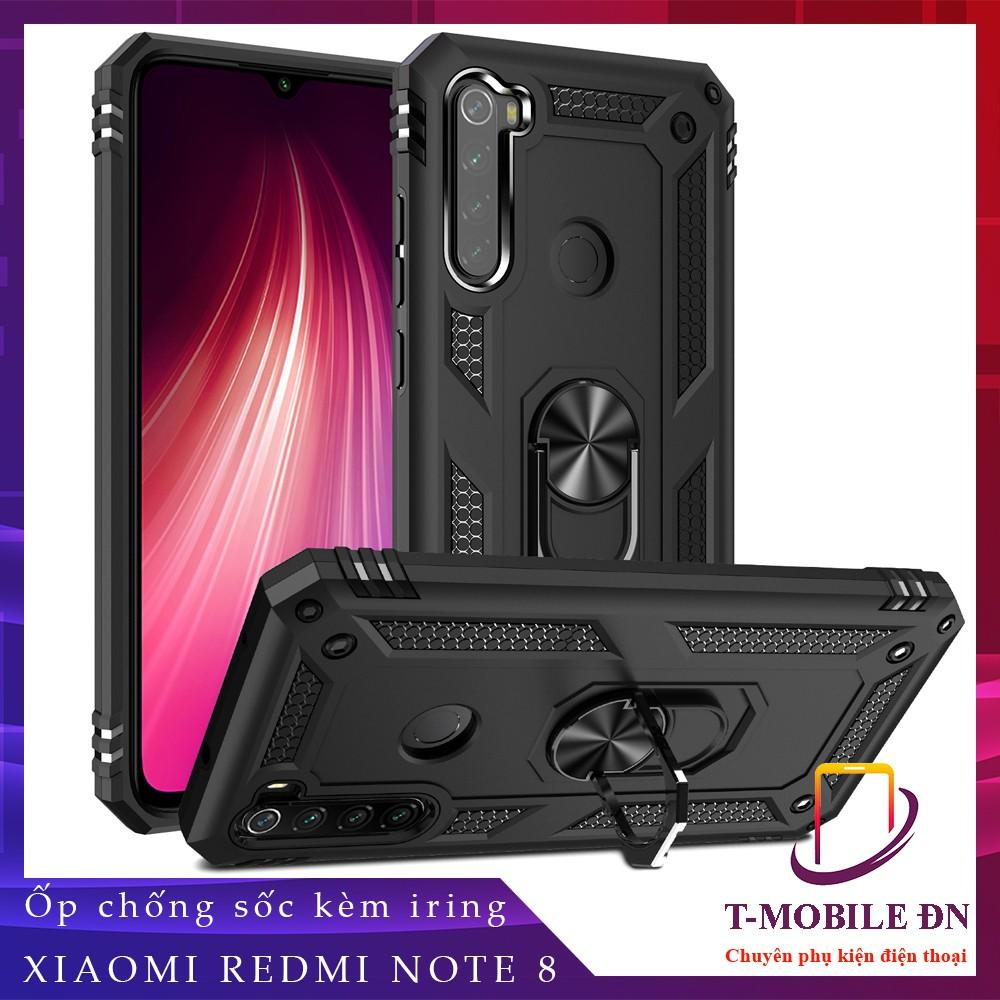 Ốp lưng cho Xiaomi Redmi Note 8 chống sốc 2 lớp kèm nhẫn iring làm giá đỡ