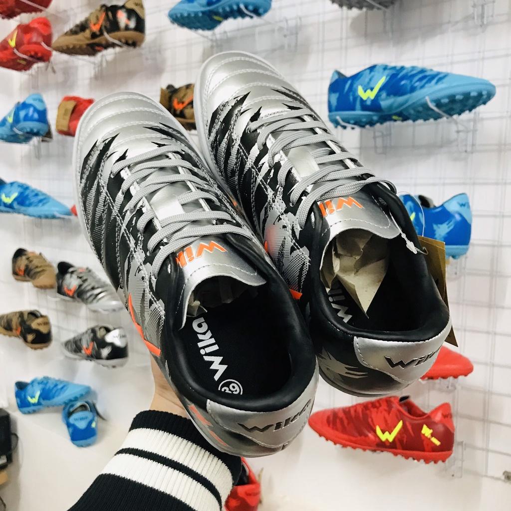 Sản phẩm hỗ trợ thể thao đá bóng, giày bóng đá Wika Army chính hãng bạc 2023