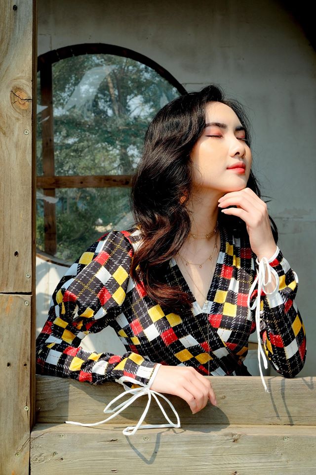 Macao dress - Váy kẻ vintage đen ô vàng