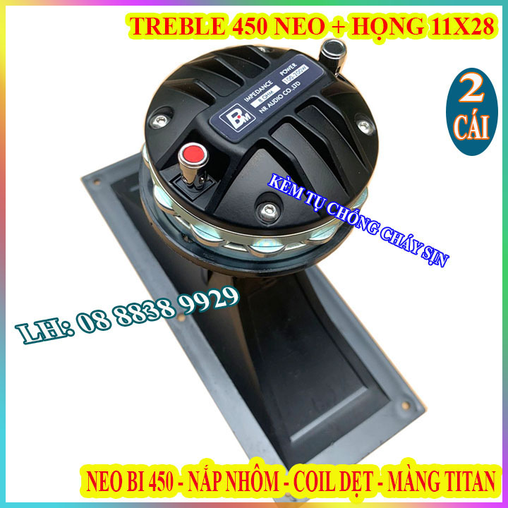 CẶP CỦ LOA TREBLE 450 NEO BI CHINA CAO CẤP HÀNG NHẬP KHẨU + HỌNG 11x28 + TỤ SỊN - GIÁ 2 LOA