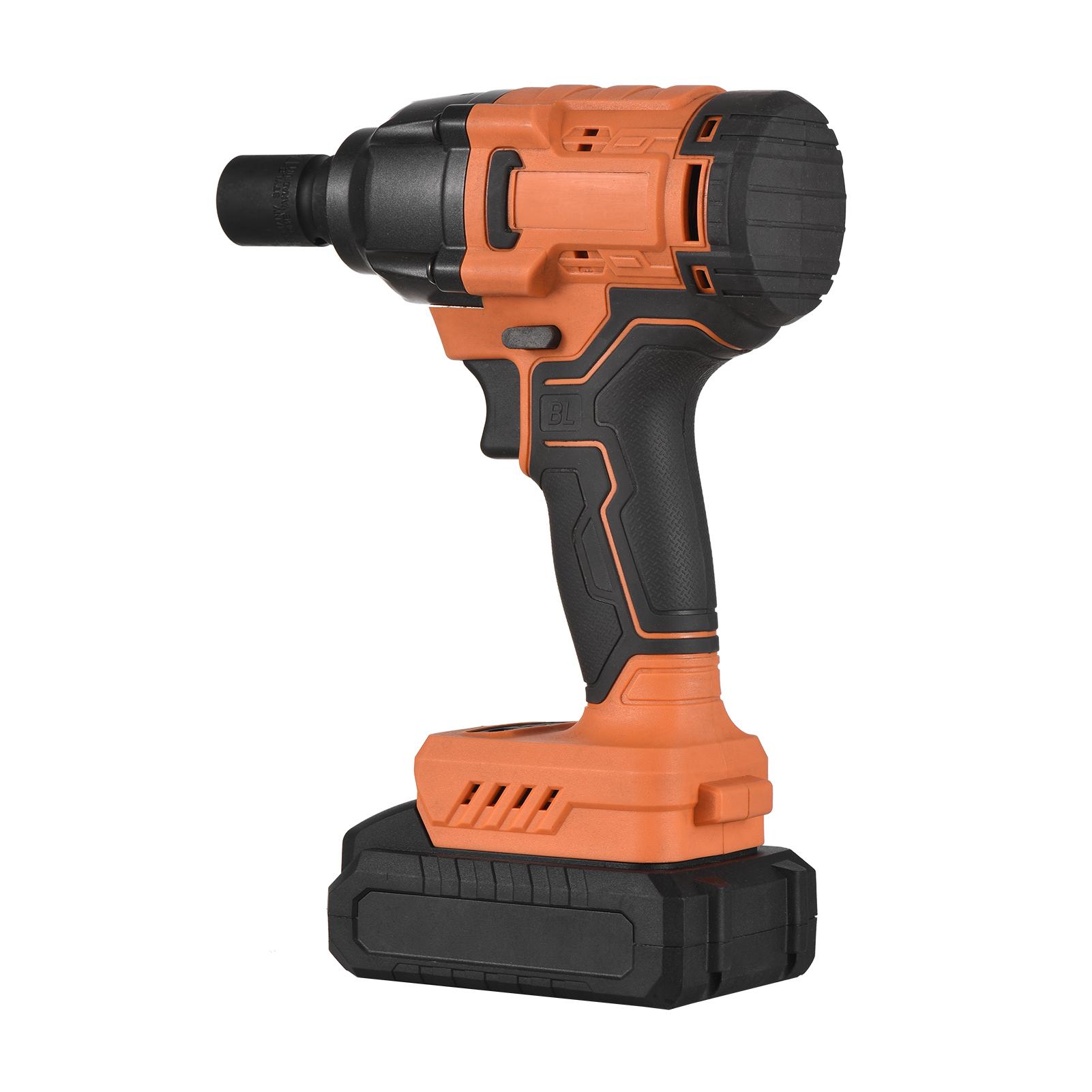 20V Cordless Brushless Impact Wrench with 1/2in Chuck Variable Speed 420N.m Torque Handheld Power Wrench with 4 Sockets 3.0Ah Lithium Battery Fast Charger for Removing Nuts Bolts Auto Repair