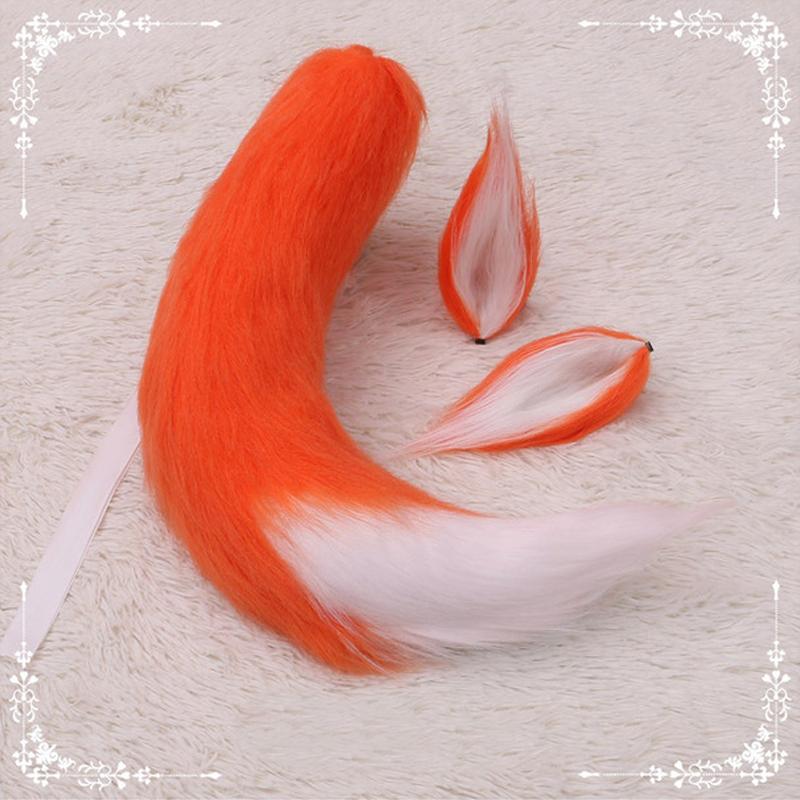 Lông Tơ Lông Thú Giả Sói Tai Kẹp Tóc Có Đai Điều Chỉnh Bộ Lông Động Vật Đuôi Người Lớn Trẻ Em Anime Trang Phục Hóa Trang Trang Phục Phụ Kiện