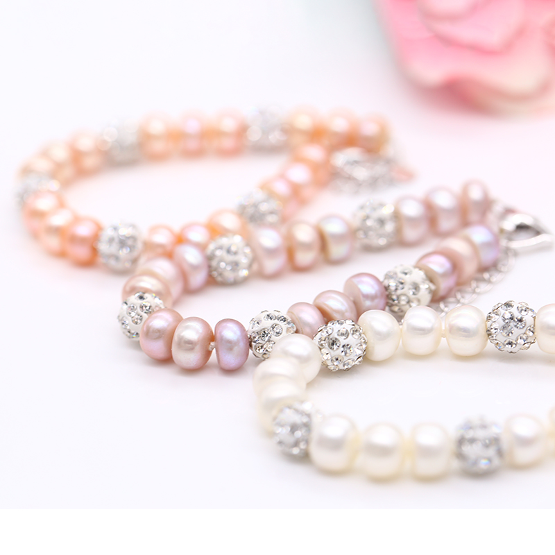 Lắc Tay Ngọc Trai Tự Nhiên, Vòng Tay Ngọc Trai Nước Ngọt 8 Ly Tự Nhiên - L8003 - Bảo Ngọc Jewelry