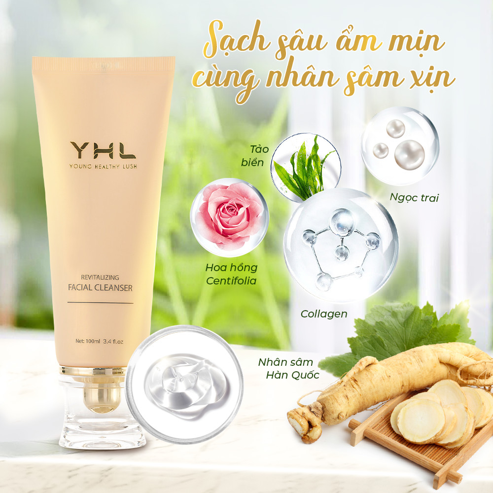 Sữa rửa mặt nhân sâm tảo biển YHL 100ml Hàn Quốc