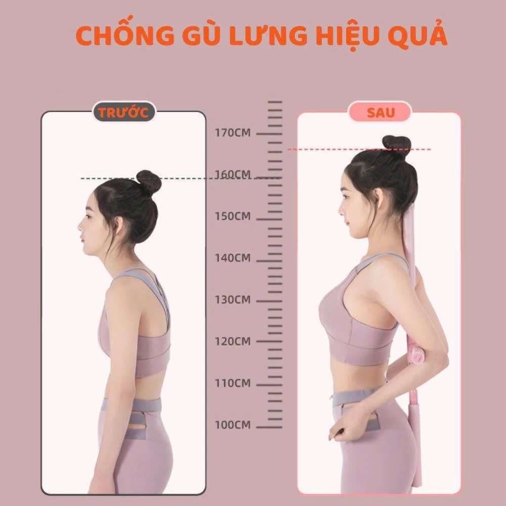 MÓC TREO Thanh Tập Chống Gù Lưng, Gậy Tập Yoga Chống Gù Lưng Bằng Thép Không Gỉ - Hàng Loại 1 - Chính Hãng