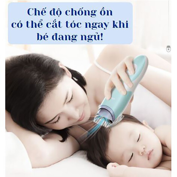 Tông đơ cắt tóc gia đình và cho bé ENSSUN tự động hút tóc , Chống nước cực tốt dễ dàng vệ sinh Tặng kèm dậu gội cho bé