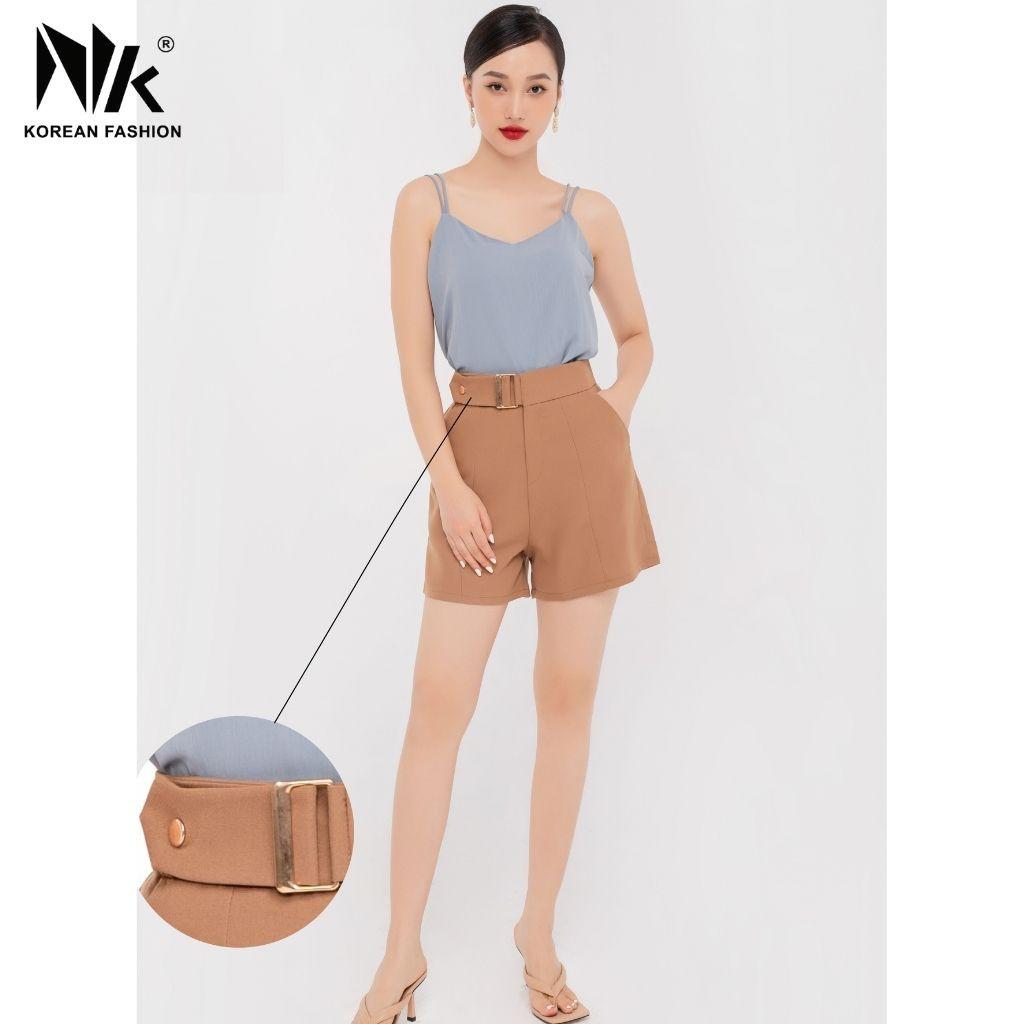 Quần Sooc Thiết Kế Nữ NK FASHION Có Đai Cạp Kèm Cúc Kiểu, Chất Liệu Cao Cấp Chống Nhăn Xù NKFQU2106001