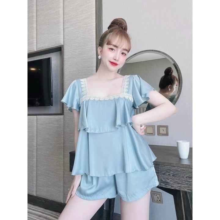 Đồ bộ đùi nữ mặc nhà, bộ cánh tiên phối ren dễ mặc- Phuongaliceshop