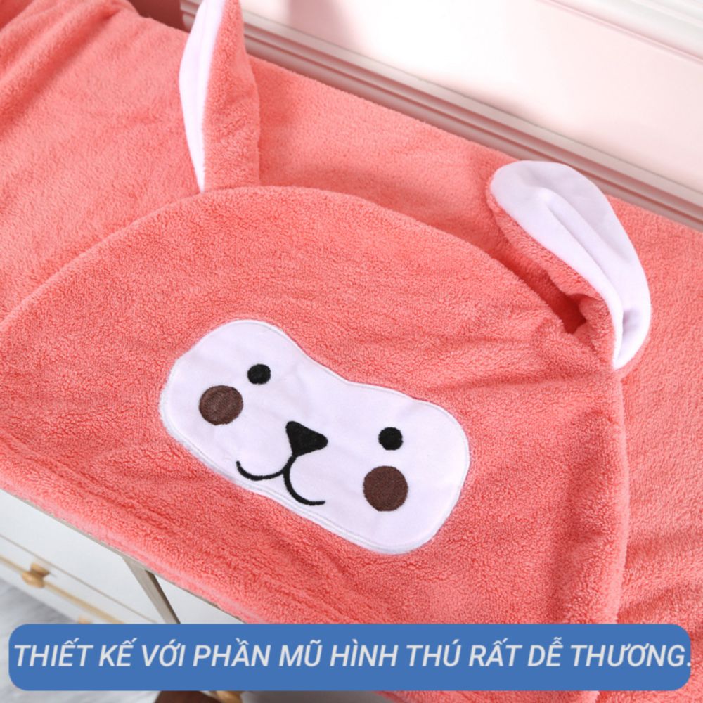 Khăn choàng tắm cho bé sơ sinh - Áo choàng tắm cho bé sơ sinh cao cấp, mềm mại, êm và mịn (khăn tắm cho bé sơ sinh)