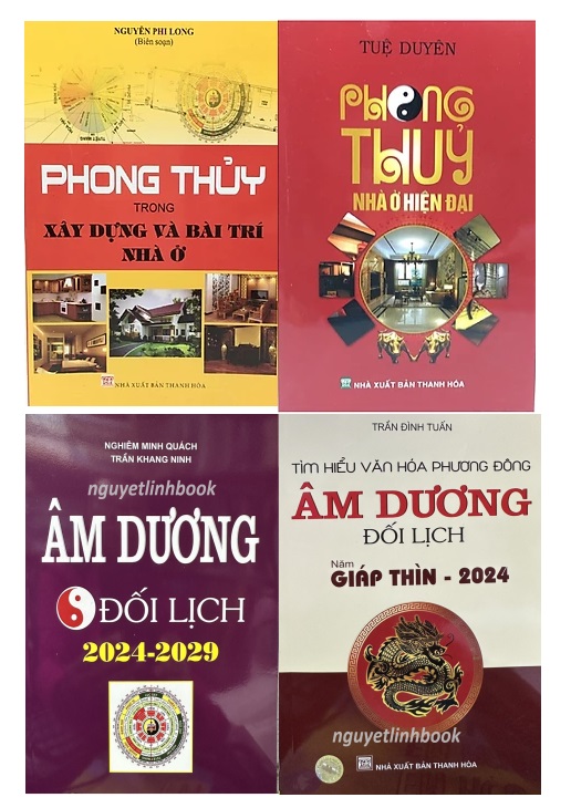 Combo 4 Cuốn : Âm Dương Đối Lịch + Vạn Sự Bất Cầu Nhân +Phong Thủy Trong Xây Dựng Và Bài Trí Nhà Ở + Phong Thủy Nhà Ở Hiện Đại