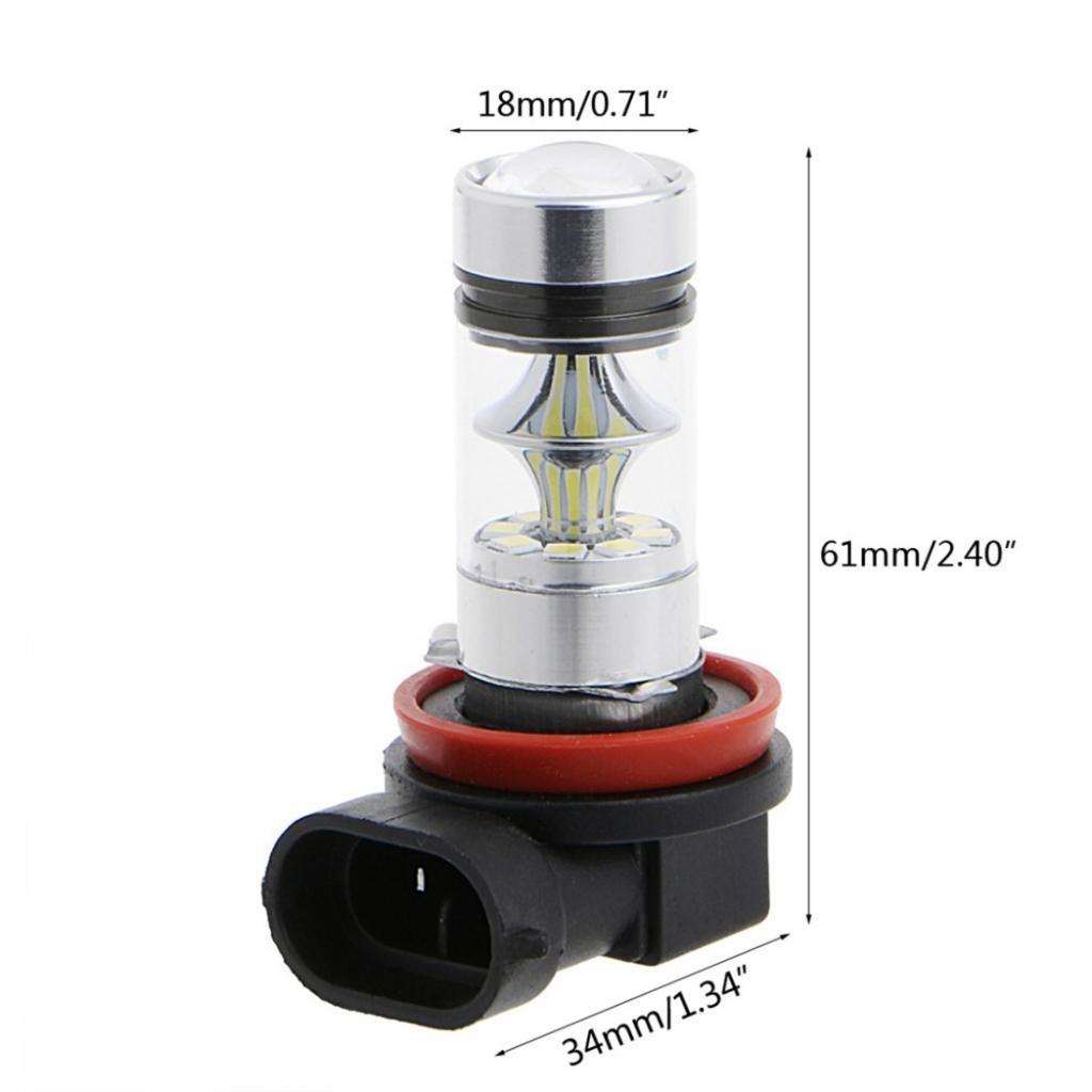 1 Pair H11 H8 H9 8000K 100W 20-SMD LED Projector Fog Driving Lights Ice Blue