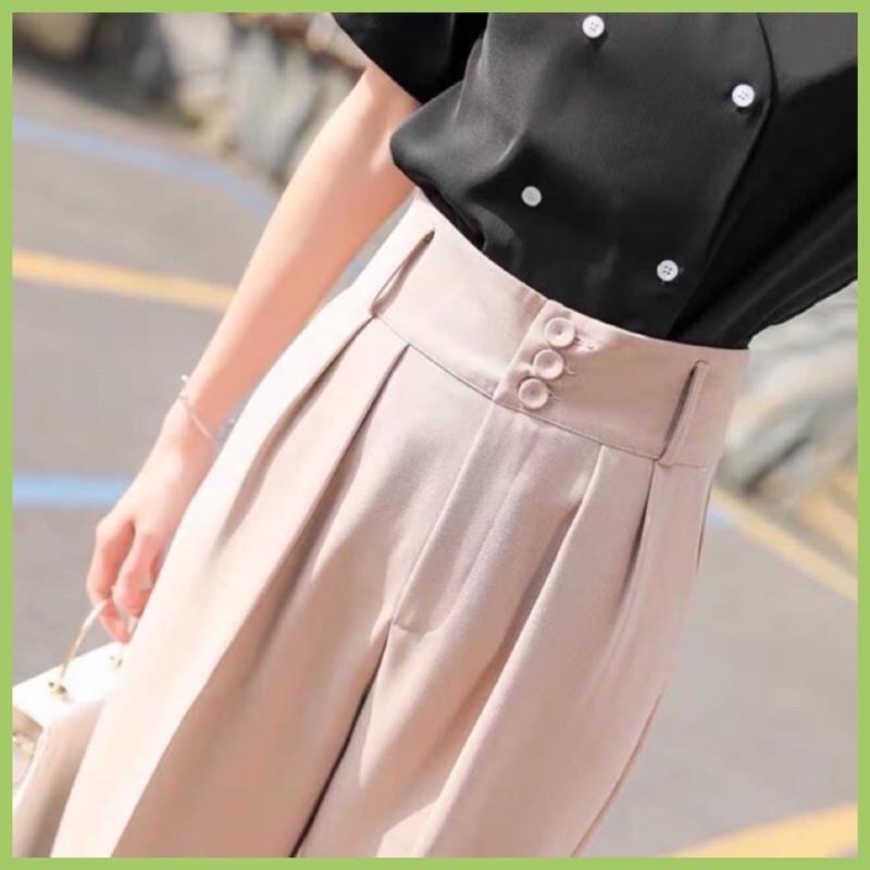 Quần Baggy cạp cao bản to 3 khuy