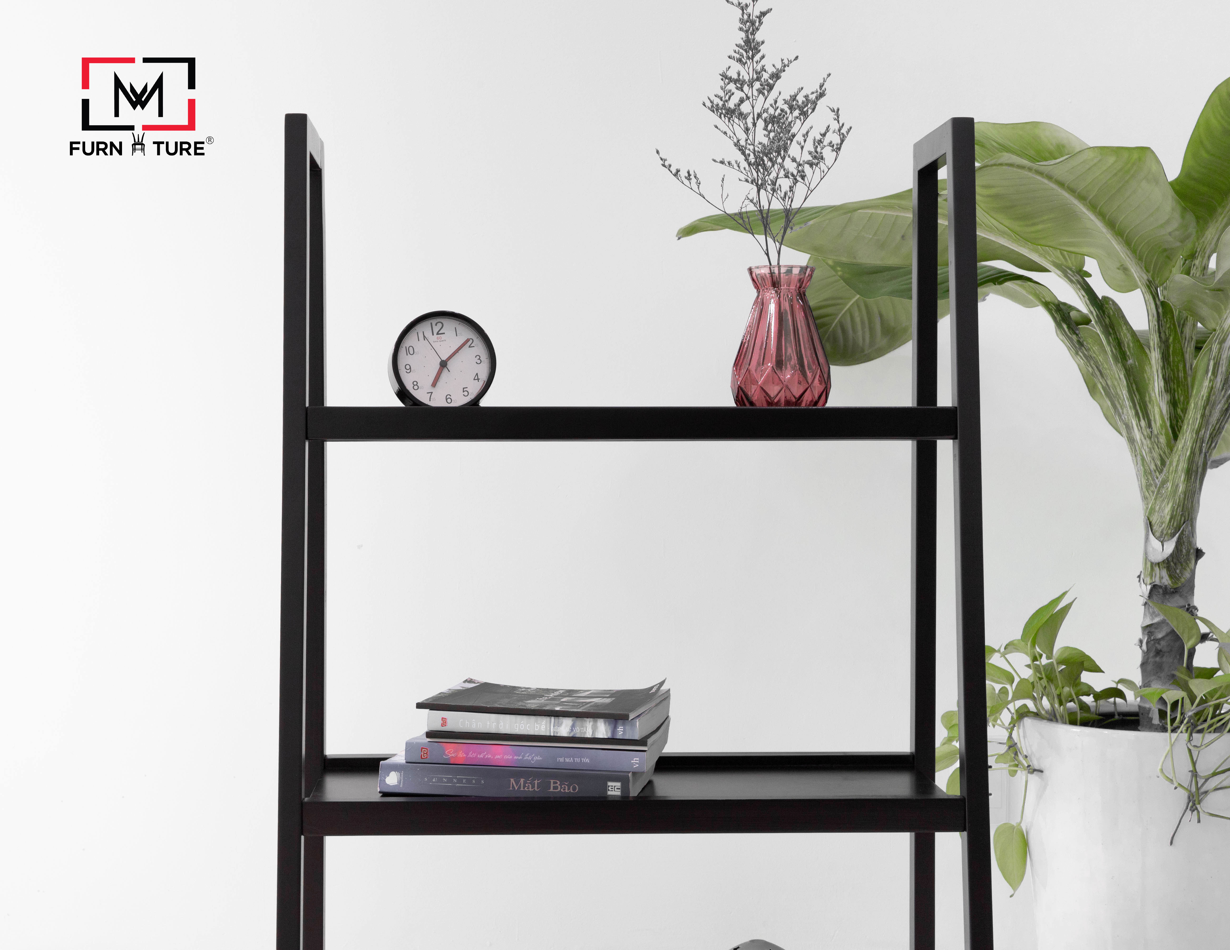 KỆ SÁCH 3 TẦNG MÀU ĐEN  SIZE L - A BOOK SHELF 3F BLACK  SIZE L